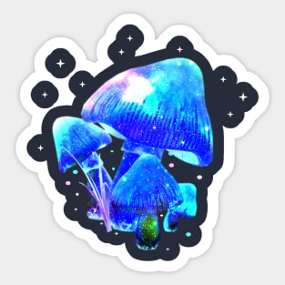 Space Mushrooms releasing spores Sticker